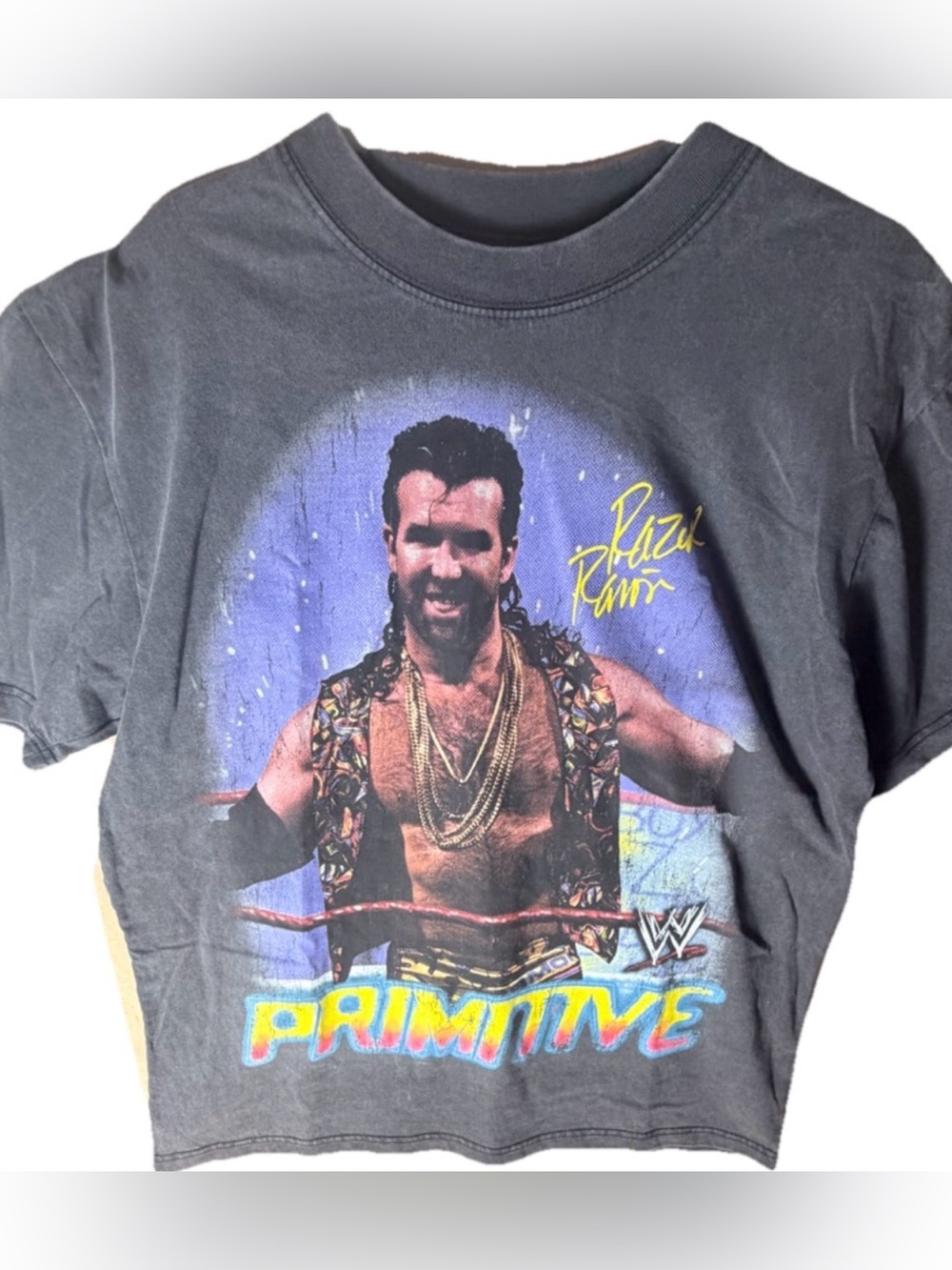 Primitive WWE‎ Razor Ramon Graphic Men's Black Cotton Crew Neck T-Shirt